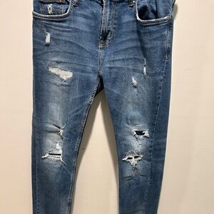 Old Navy Blue Skinny Jeans with Distressed Details